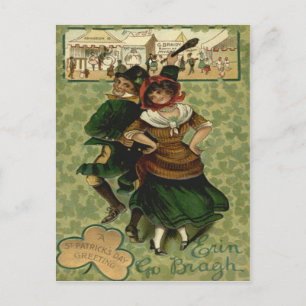 Cartão Postal Dança Irlandesa Erin Go Braugh Shillelagh