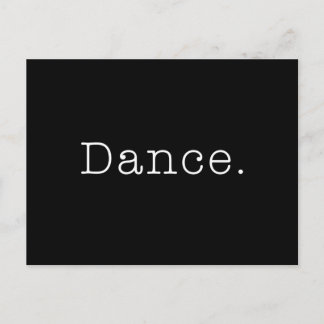 Cartão Postal Dança. Modelo preto e branco das citações da dança
