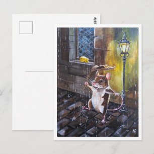 Cartão Postal Dança na Chuva Pintura de Alfred Fox