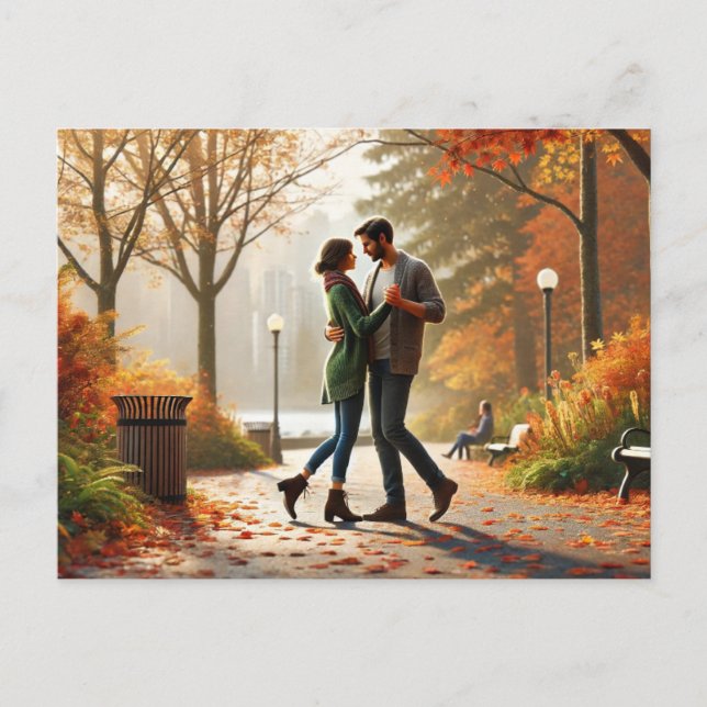 Cartão Postal Dança no outono de Stanley Park Vancouver (Frente)