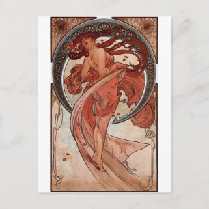 Cartão Postal Dança por Alphons Mucha