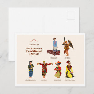 Cartão Postal Dança Tradicional de Sumatra do Norte Viagem Indon