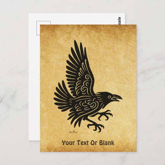 Cartão Postal Dançando Norse Raven (Frente/Verso)