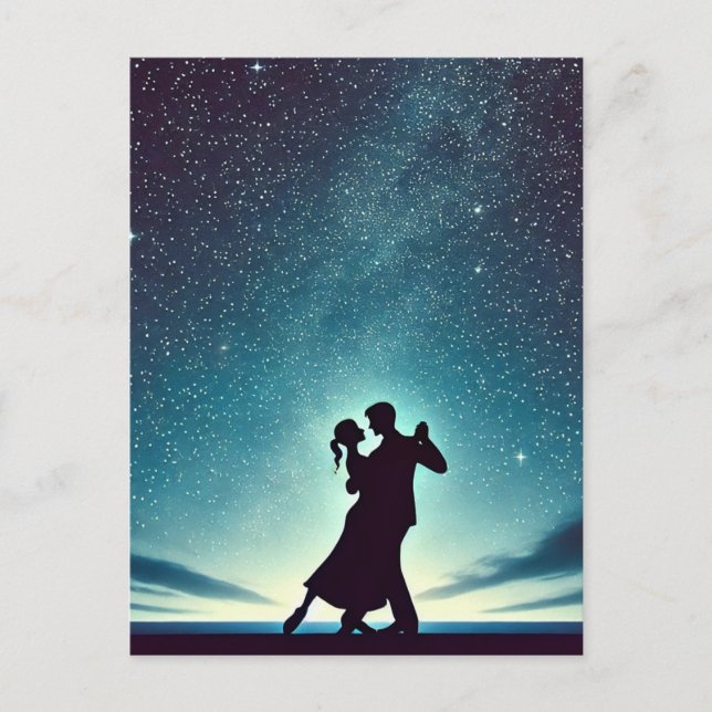 Cartão Postal Dançar debaixo do céu estrelado (Frente)
