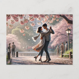 Cartão Postal Dançar no Parque Ueno do Japão na Primavera