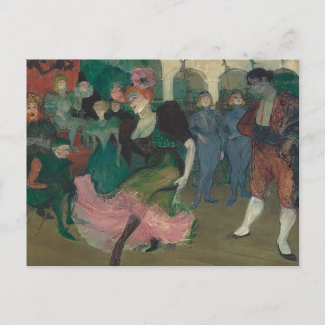 Cartão Postal Dançar o Bolero - Pintura de Toulouse-Lautrec (Frente)