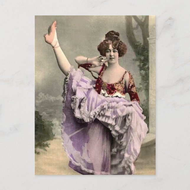 Cartão Postal Dançarina Cancan (Frente)