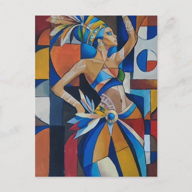Cartão Postal Dançarina Carnaval Cubismo (Frente)