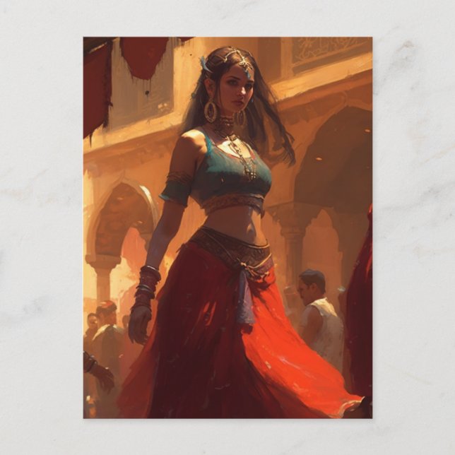 Cartão Postal Dançarina de barriga entorpecente (Frente)