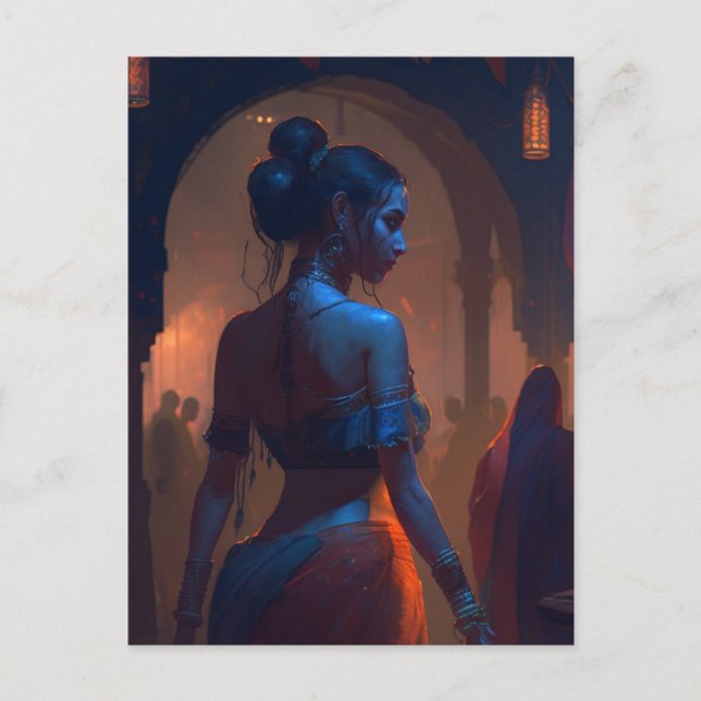 Cartão Postal Dançarina de barriga entorpecente (Frente)