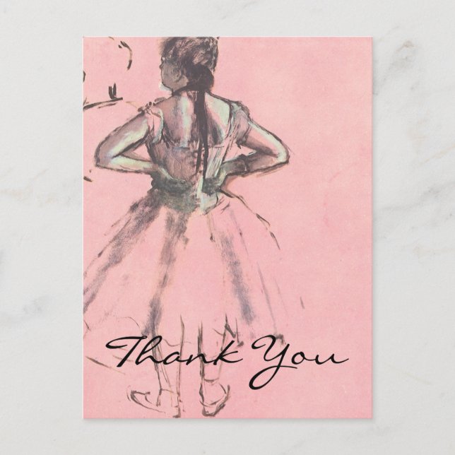 Cartão Postal Dançarina de Degas vista das costas (Frente)