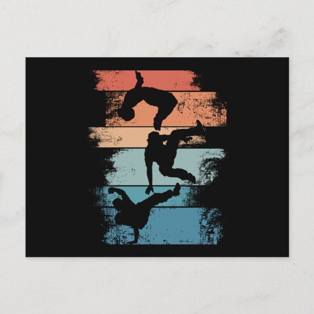 Cartão Postal Dançarina de Meninos Retro-Breakdancing (Frente)