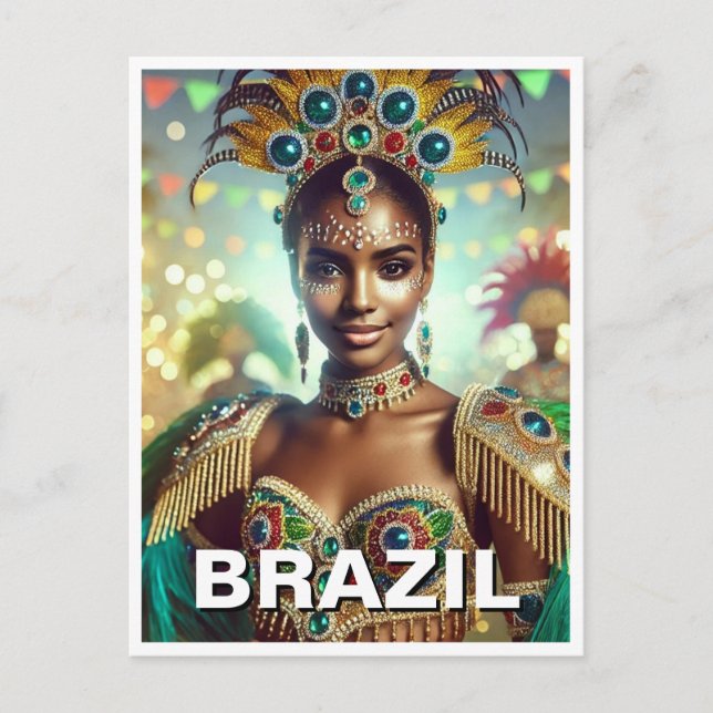 Cartão Postal Dançarina de Samba Brasileira (Frente)