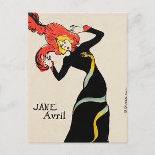 Cartão Postal Dançarina do Art Nouveau Jane Avril por Toulouse L
