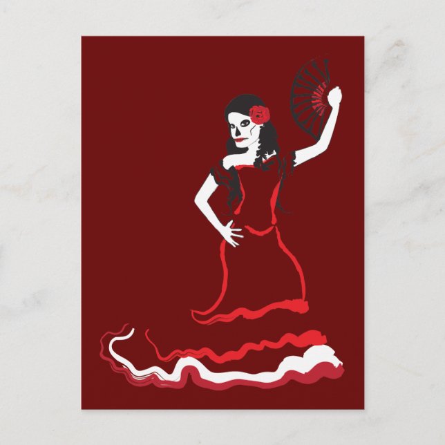 Cartão Postal dançarina do crânio espanhola (Frente)
