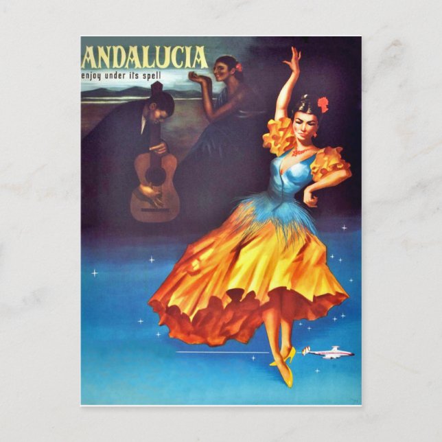 Cartão Postal Dançarina espanhola na Andaluzia, Espanha (Frente)