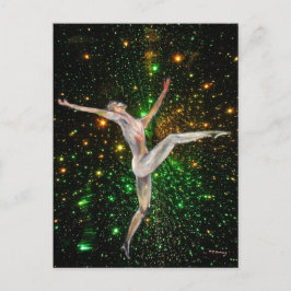 Cartão Postal Dançarina figura feminina e céu com estrelas belas