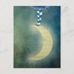 Cartão Postal dançarina na lua