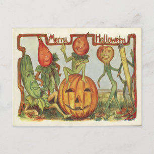Cartão Postal Dançarinas Vegetais Vintage Halloween