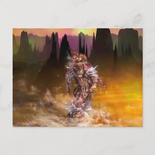 Cartão Postal Dançarino Americano Nativo ROLLING THBLIING (Frente)