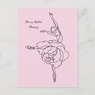 Cartão Postal Dançarino De Balé Bloom Com Toque Floral Personali