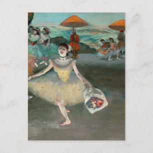 Cartão Postal Dançarino de Edgar Degas com o buquê, curtseyi