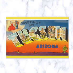 Cartão Postal Dançarino de Letra Maiúscula Vintage Tuscon Arizon