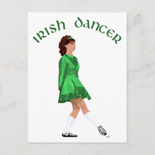 Cartão Postal Dançarino Irlandês de Sapato Macio em Verde
