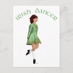Cartão Postal Dançarino Irlandês - Verde