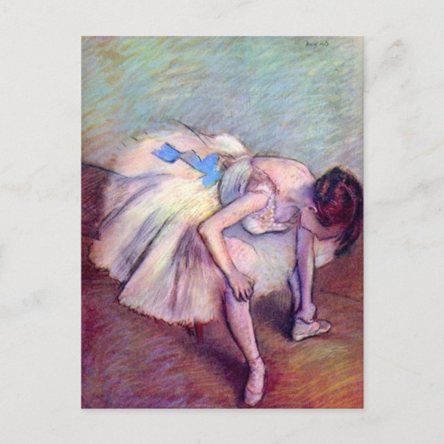 Cartão Postal Dançarino sentado por Edgar Degas, Arte Balé de Vi (Frente)