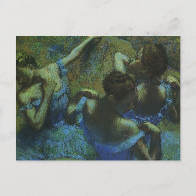 Cartão Postal Dançarinos azuis por Edgar Degas, Impressionismo d (Frente)
