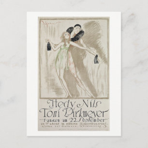 Cartão Postal Dançarinos Elegantes, Anúncio, Vintage