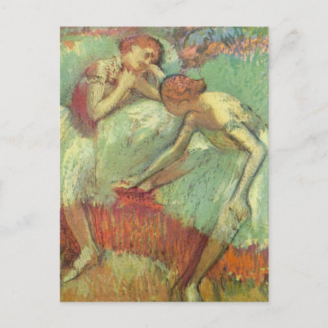 Cartão Postal Dançarinos em Verde por Edgar Degas, Balé de Vinta (Frente)