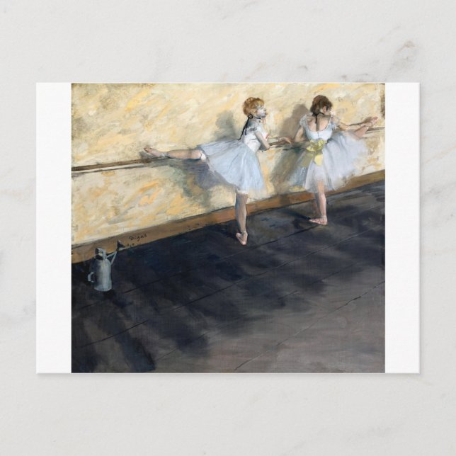 Cartão Postal Dançarinos Praticando no Barre, Edgar Degas (Frente)