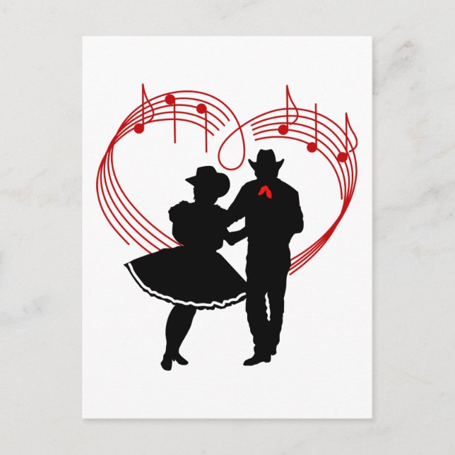 Cartão Postal Dançarinos quadrados (Frente)