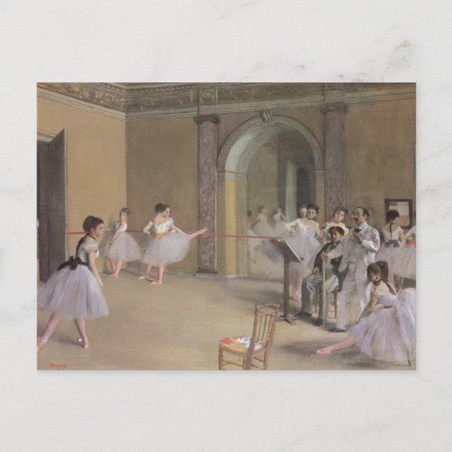 Cartão Postal Dance Foyer na Ópera de Edgar Degas (Frente)