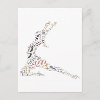 Cartão Postal Dance Word Cloud