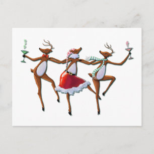 Cartão Postal DANCING REINDEER de SHARON SHARPE