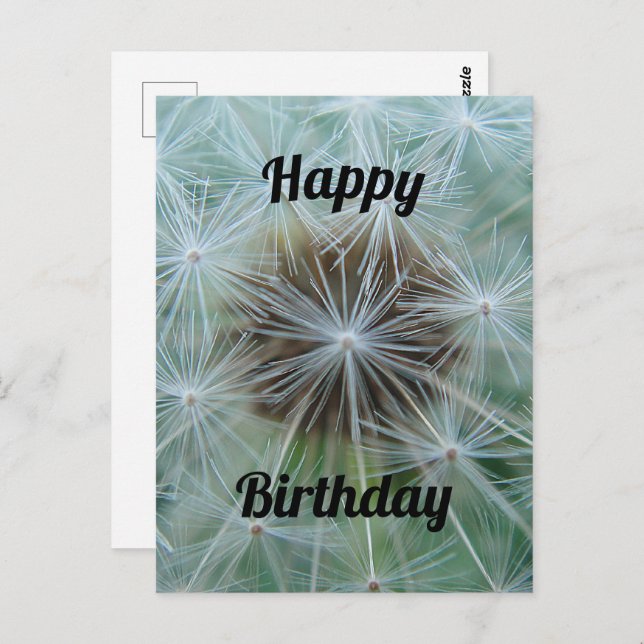 Cartão Postal Dandelion Branco (Frente/Verso)