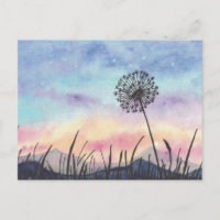 Dandelion de pintura aquarela