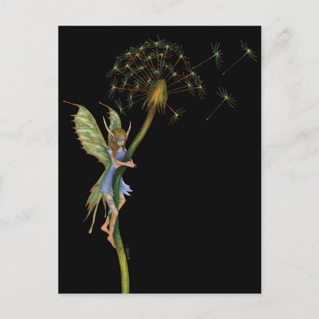 Cartão Postal Dandelion Faery (com Tinta de Guerra) (Frente)