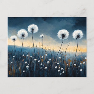 Cartão Postal Dandelion Fluff Dramatic Painting