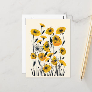 Cartão Postal Dandelion wildflower field