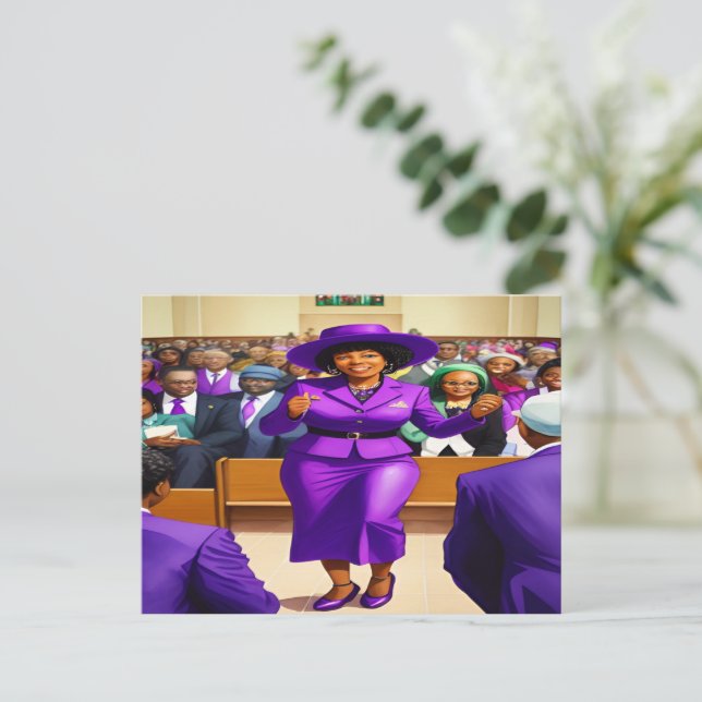 Cartão Postal Dando a Deus o Cartaz da Arte Cristã Preta (Em pé/Frente)