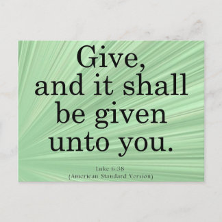 Cartão Postal Dando a Luke 6-38