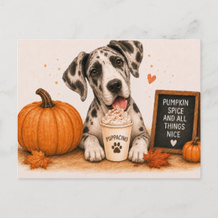 Cartão Postal Dane Invitando Pumpkin Spice Puppaccino