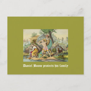 Cartão Postal Daniel Boone protege sua família