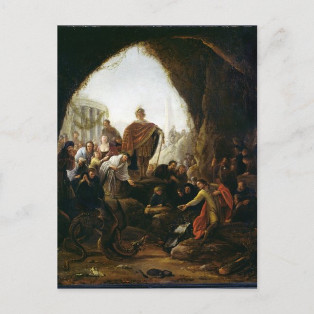 Cartão Postal Daniel matando o dragão de Baal (Frente)