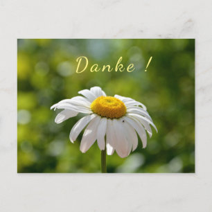 Cartão Postal Danke mit einer Margerite