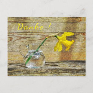 Cartão Postal Danke mit einer Narzisse